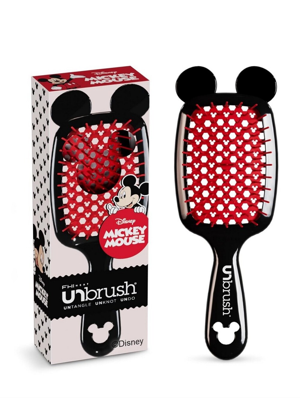 Disney Mickey Mouse Paddle Hair Brush in Black & Red *OUT OF STOCK* Unused. NIB